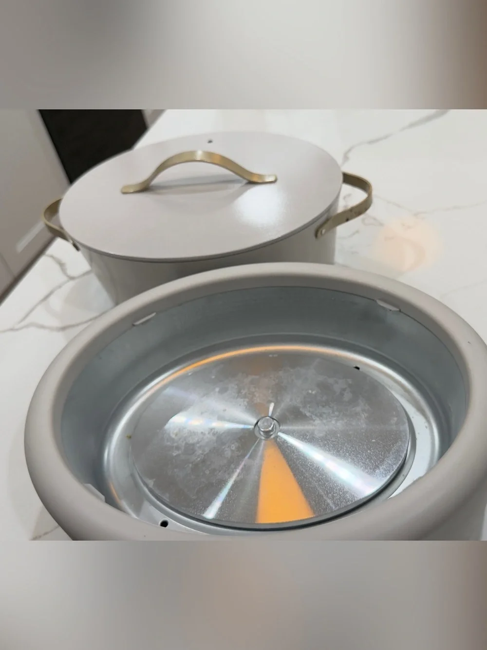 Cream Vanity Tray with Gold 'B' Accent by B Brand